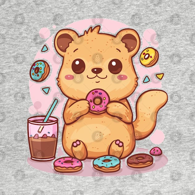 Kawaii Quokka eating doughnut by MilkyBerry